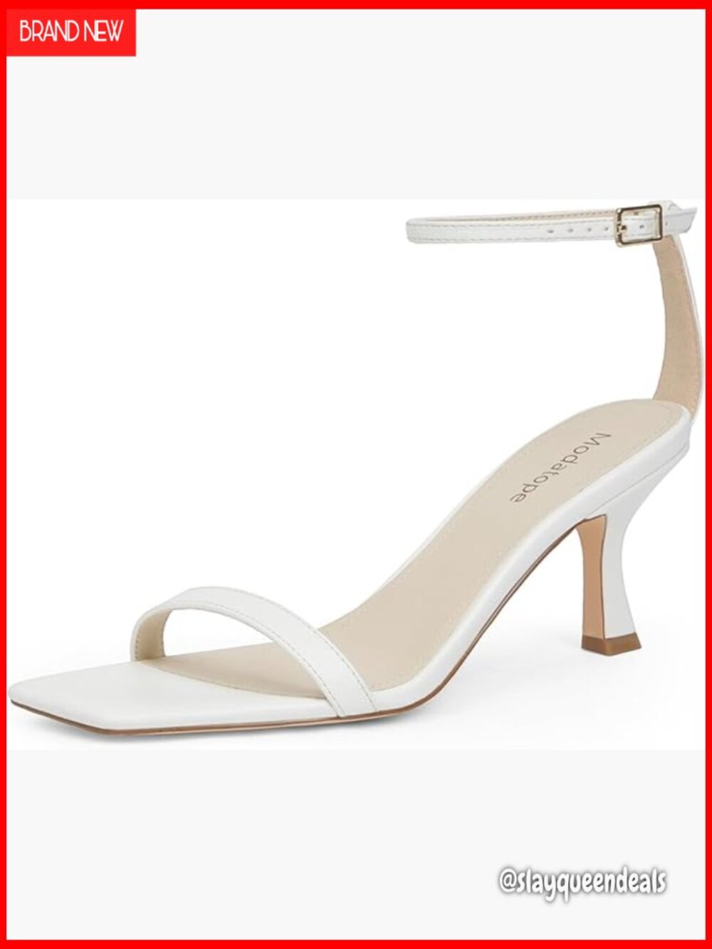Womens Kitten Heel Sandals Square Open Toe Ankle Strap Heels